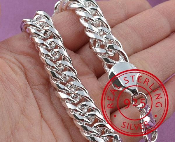 LEKANI Promotion 100% Authentic 925 Sterling Silver Women Chain Bracelet Wholesale Fashion Men's Jewelry Silver Men Bracelet - DRE's Electronics and Fine Jewelry