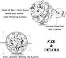 Round Halo Stud Earrings CZ Stud Earrings White Gold Plating Cubic Zirconia Stud Earrings For Men Women Jewelry Gift