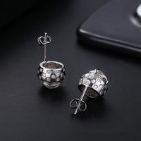 Round Halo Stud Earrings CZ Stud Earrings White Gold Plating Cubic Zirconia Stud Earrings For Men Women Jewelry Gift