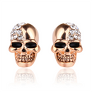 Halloween Skull Stud Earrings With Rhinestone For Women Girls