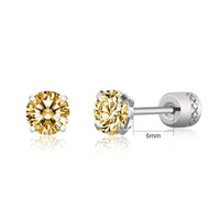 Steel Cubic Zirconia Crystal Stone Round Small Stud Earring for Women Wedding Unusual helix screw earrings Man Jewelry female - DRE's Electronics and Fine Jewelry