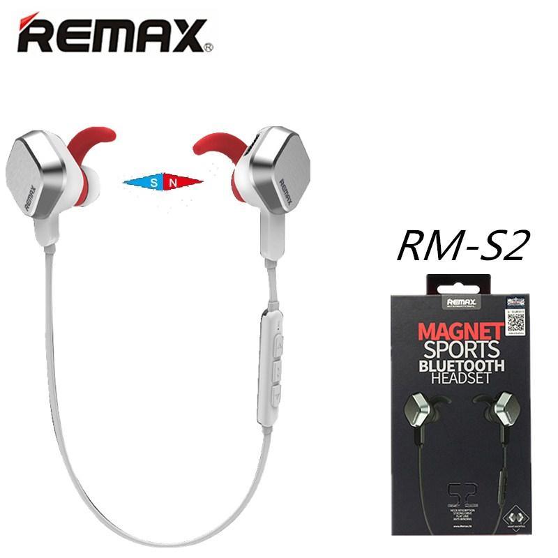 Remax S2 magnetic adsorption wireless Bluetooth headset sports running music fashion headset wire camera with mic phone headset