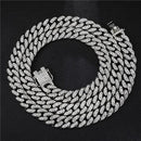 Hip Hop Iced Out Paved Rhinestones 1Set 8MM 13MM Full Miami Curb Cuban Chain CZ Bling Rapper Necklaces For Men Jewelry - DRE's Electronics and Fine Jewelry