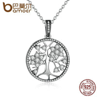 BAMOER 925 Sterling Silver Tree of Life Round Pendant Necklaces PSN013 - DRE's Electronics and Fine Jewelry