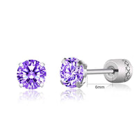 Steel Cubic Zirconia Crystal Stone Round Small Stud Earring for Women Wedding Unusual helix screw earrings Man Jewelry female - DRE's Electronics and Fine Jewelry