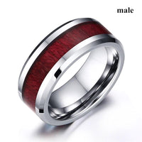 Fashion Jewelry Brown Red Stainless Steel Couple Ring Casual Male Ring Elegant Female Ring Engagement Valentine's Day Gift - DRE's Electronics and Fine Jewelry