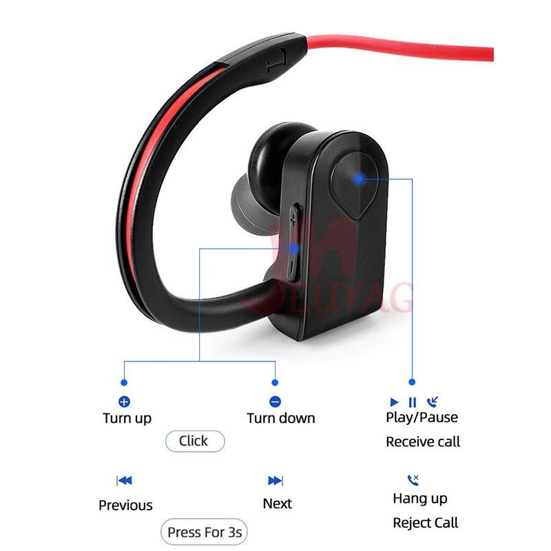 MEUYAG portable wireless Bluetooth 5.0 sports noise-cancelling waterproof headset with microphone Support iOS/Android - DRE's Electronics and Fine Jewelry