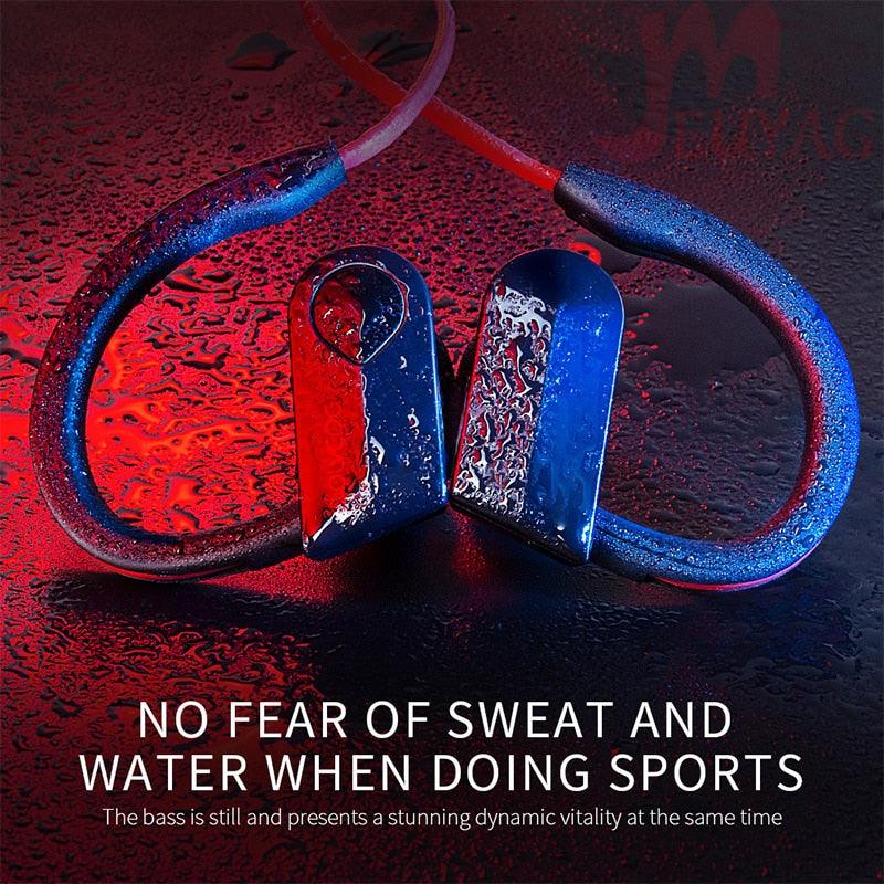 MEUYAG portable wireless Bluetooth 5.0 sports noise-cancelling waterproof headset with microphone Support iOS/Android