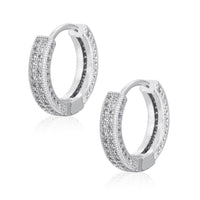 Hoop Earrings Micro Encrusted Zircon Stud Earrings Bling Hip Hop Earrings For Men And Women - DRE's Electronics and Fine Jewelry