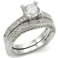 1W004 - Rhodium Brass Ring with AAA Grade CZ in Clear - DRE's Electronics and Fine Jewelry