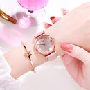 Luxury Diamond Women Watches 2019 Rose Gold Magnetic Ladies Wrist For Bracelet Watch Female Clock Relogio Feminino - leather pink