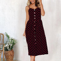 2019 New Women Print Floral Stripe Long dress Sexy V-Neck Sleevele Button Beach Casual Boho Midi Dress Plus Size 3XL vestidos - DRE's Electronics and Fine Jewelry