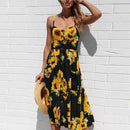 Fashion Sexy Women Sleeveless Backelss Summer Dress 2019 Black White Casual Dress Spaghetti Strap Dresses Button midi Sundress - DRE's Electronics and Fine Jewelry